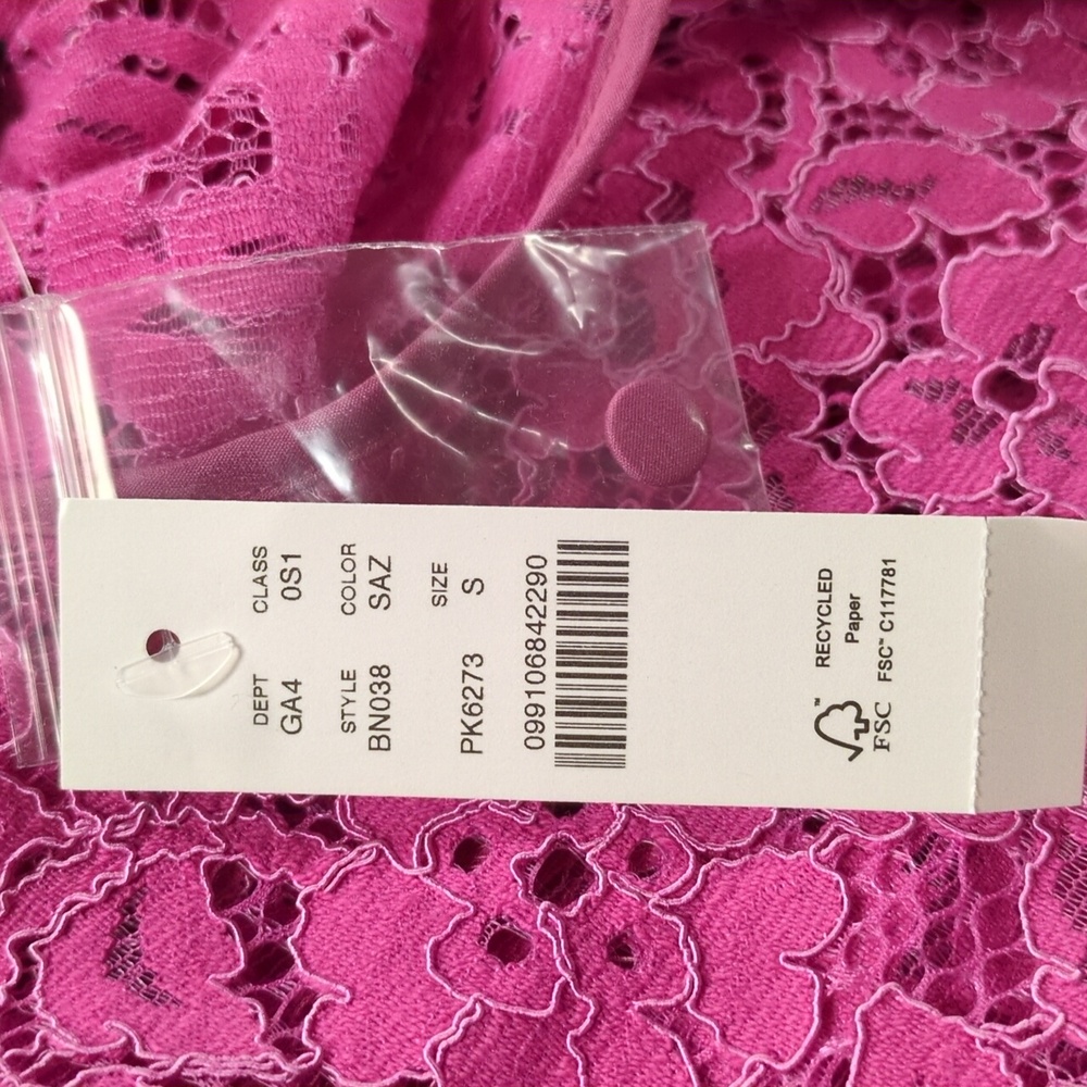 J. Crew Pink Lace Ruffle Neck Mini Dress Size Small - Picture 10 of 14